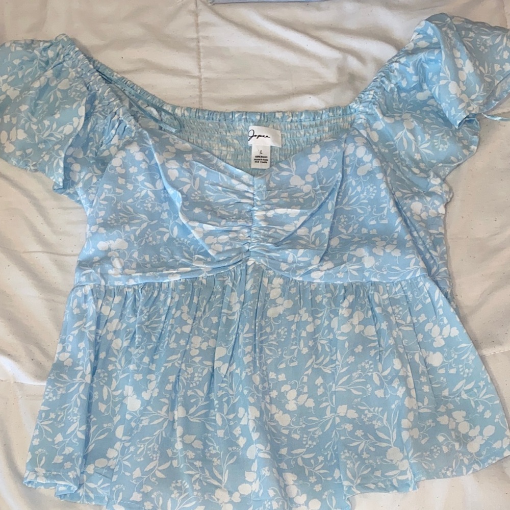 Light Blue Floral Blouse